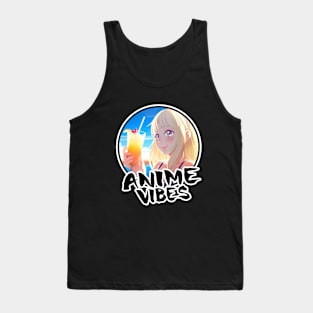 Cute Anime Girl on vacation - Anime Shirt Tank Top